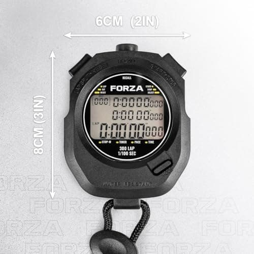 FORZA Stopwatch 300 | Professional Grade Stopwatch with 300-Lap Memory & Water-Resistant Casing - Battery & Lanyard Included (Pack of 1) — view 6
