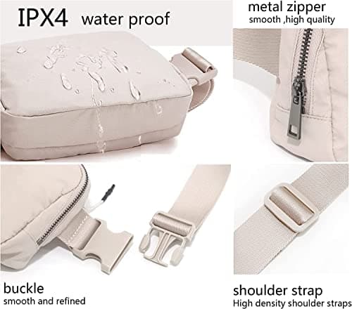 kuifang Unisex Adult Beige Waist Pack, Off White — view 6