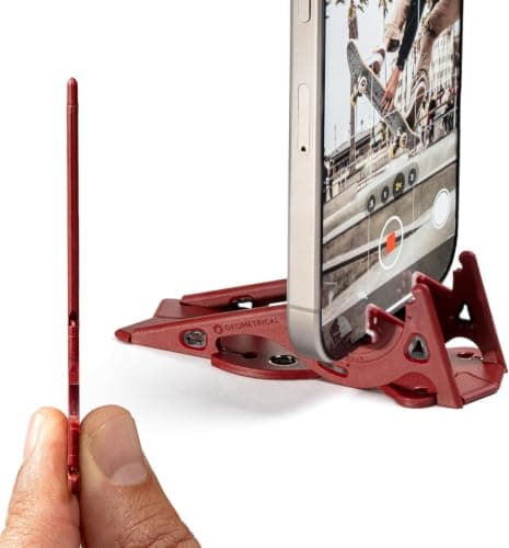 GEOMETRICAL Pocket Tripod PROv2 Wallet-Size iPhone Tripod - Universal Kit (Blood Red)