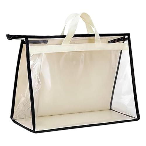 alloneslife Efficient Hanging Shoe Storage Box Breathable Bag Purse Holder for Sneakers Boot and Footwear Protections Clear Handbag Cover