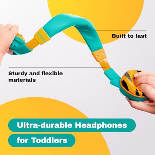 Kidrox® Toddler Baby Headphones (1-7 years old) for Kids, Durable & Flexible Headphones for Kids, Girls & Boys, 85dB Limiting Wired Children HeadPhones for School, Airplane, Travel, iPad, Tablet — view 2