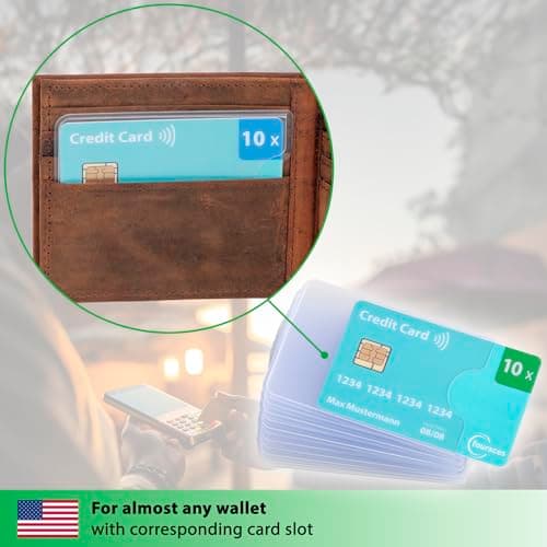 fouraces Credit Card Sleeves Clear - 10 Pack - Sturdy Transparent Plastic Sleeve - Protector, Debit Card Holder, for Bank Cards — view 2