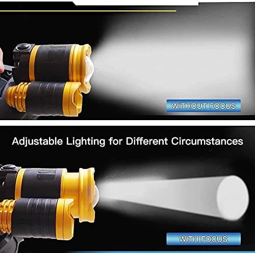 Waterproof 10000 Lumen 3 Led Headlamp XML T6 Head Lamp Powerful Led Headlight, Rechargeable Flashlight Head Lights for Camping, Hiking, Outdoors (Gold) (Gold) — view 4