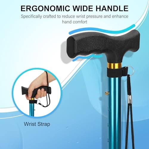 supregear Walking Stick for Women and Men, Collapsible, Lightweight, Sleek, Foldable Folding Walking Cane and Sticks for Seniors & Adults with Comfortable T-Handle — view 4