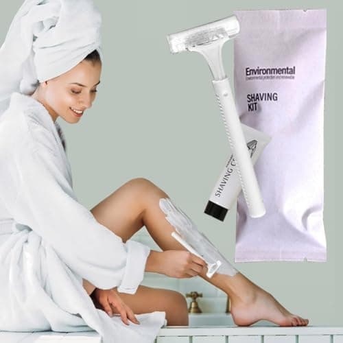 10Pack Luxury Individually Wrapped Eco-Friendly Travel Disposable Razors Kit With Shave Cream; Clean and Hygienic; Pocket Sensitive Skin Razor Set for Guests; Hotel Shaving Razor for Hotel,Travel — view 5