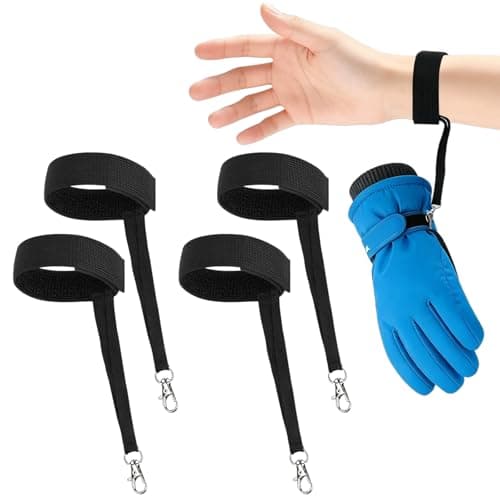 YEVON 4 Pack Elastic Ski Glove Wrist Straps with Keychain Attachments