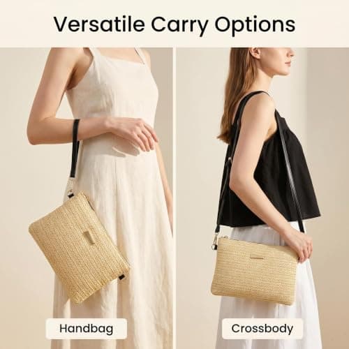 SINJAETRQ Straw Crossbody Bag for Women Summer Beach Holiday Handbag Boho Woven Raffia Purse with Adjustable Strap — view 6