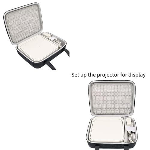 Soft Storage Bag Portable Projector for XGIMI Elfin Flip - Portable Thick Storage Bag with Adjustable Shoulder Strap, Mesh Pocket Design for Accessories, Hard Black, Casual — view 6