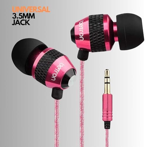 Betron B25 Earphones, In-Ear Wired Headphones, Red — view 5