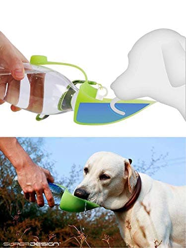 BePetMia Water Bottle Travel Portable for Dogs, Lid Can Be Used As Drinking Bowl, Dog Drinking Bottle In Silicone For Outdoor Use, 580 ml (Grey) — view 5