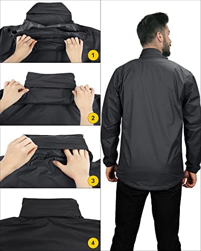 33,000ft Mens Waterproof Jackets Outdoor Windproof Lightweight Rain Jacket — view 2