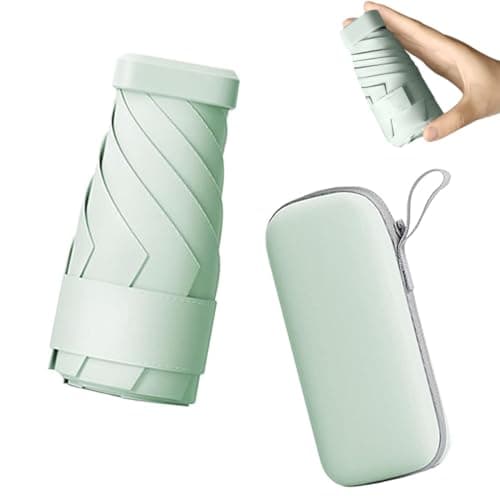 wodehahagou Mini Umbrella Compact Umbrella Small Mini Umbrellas for Women Handbag Size Travel Folding Travel Portable with Storage Box ﻿