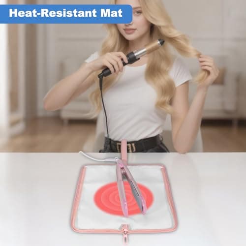 SITHON Hot Iron Holder & Mat Heat, Resistant Hair Tools Travel Bag — view 2