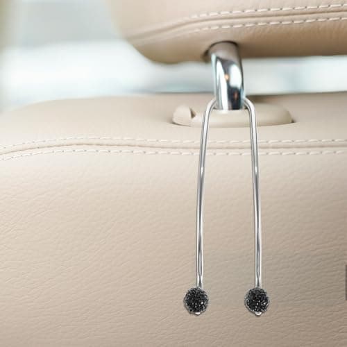 2pcs Car Storage Hooks Set Stainless Steel Rhinestone Back Seat Hanger — view 4