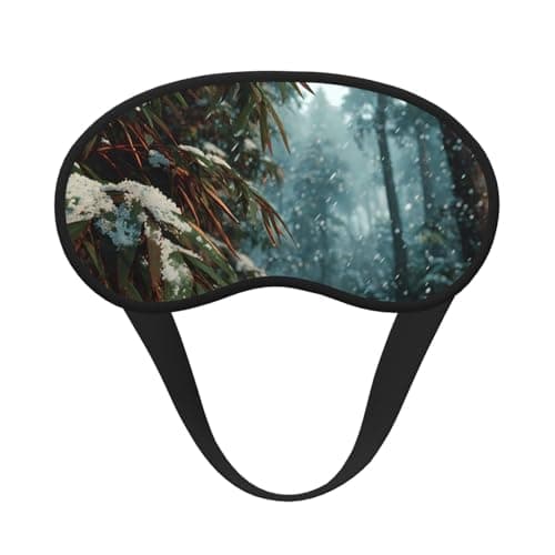 Light-Blocking Sleep Mask, Uniquely Winter Bamboo Forest Print Eye Mask, Soft and Skin-Friendly Without Being Tight