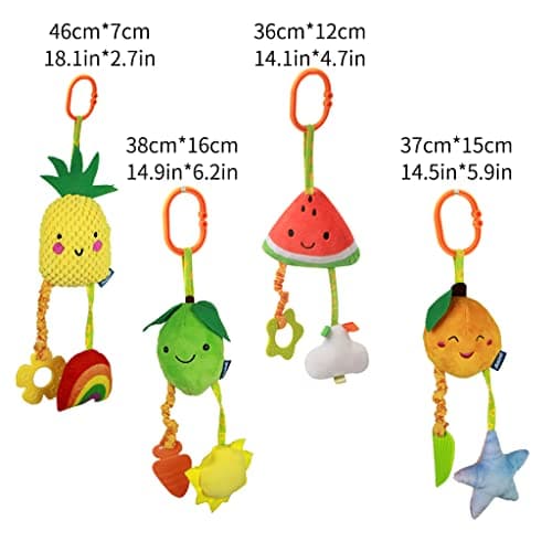 KAKIBLIN Baby Hanging Rattle Toys, 4 Pack Car Seat Stroller Baby Toys — view 5