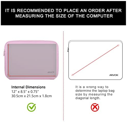 Arvok 11 11.6 12 Inch Laptop Sleeve Multi-Color Size Choices Case/Water-resistant Neoprene Notebook Computer Pocket Tablet Briefcase Carrying Bag/Pouch Skin Cover For HP/Dell/Lenovo/Asus/Acer — view 6