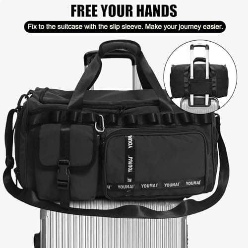 Sports Gym Bag for Women Men, 65L Travel Duffel Bag Overnight Weekend Bags — view 5