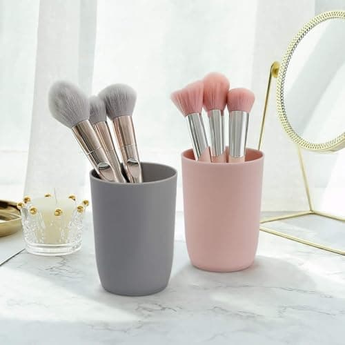 Topsky 4-Pieces Dishwasher Safe Plastic Tumblers Travel Mouthwash Cup Reusable Water Cup Travel Camping Portable Cups Coloured Plastic Cups 4 Color 280ml — view 5