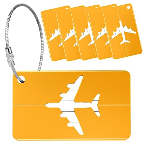 Yizhet Luggage Tags for Suitcases, 6 Pcs Suitcase Labels Aluminum Alloy
