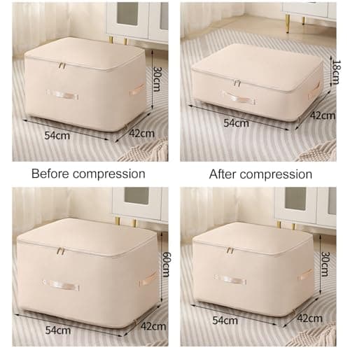 POYHKFD Soft New Duvet Storage Bag, Bedroom Ultra Space Saving Self Compression Organizer Clothes Compression Bag, Storage Bag for Duvet Quilts Blankets and Clothes (B) — view 4