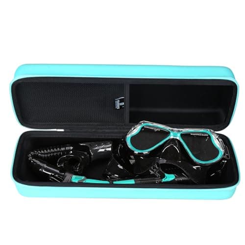Tourmate Hard Storage Case for Greatever Dry Snorkel Set,Travel Case for Anti-Fog Scuba Diving Mask, Only Case (Cyan)