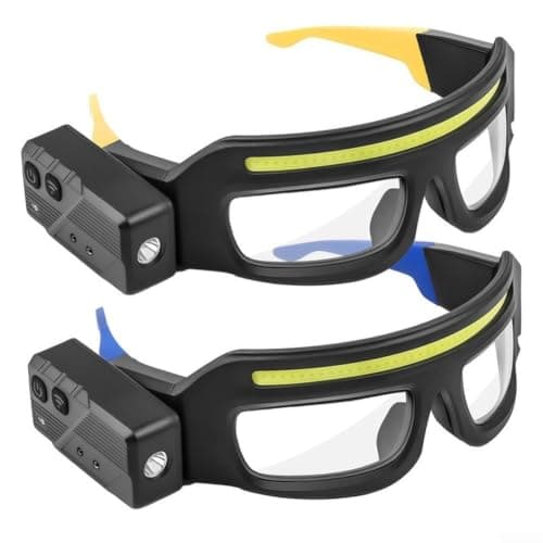 LED Glasses Headlamp for Type C Charge Motion Sensor 98g LED(Yellow) — view 5