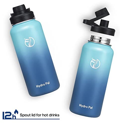 HydroPal Vacuum Insulated 1L Stainless Steel Water Bottle with Dual Lids — view 5