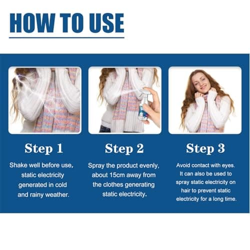 2pcs Anti Static Spray for Clothes,Wrinkle Release Spray & Fabric Spray,Anti-Crease Decrease S/pray,Long Lasting Antistatic Cloth/es Sp/ray,Natural Static Cling Remover,Reduce Static Cling for Clothes — view 5