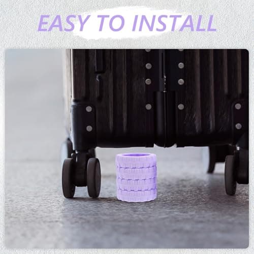 COHEALI 8pcs Silicone Luggage Wheel Covers Lavender 55x55x15mm Protector — view 4