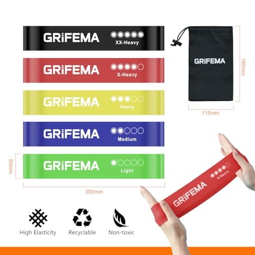 GRIFEMA GAK5001 Resistance Bands Set of 5 – Stretch Bands Home Gym Yoga — view 2