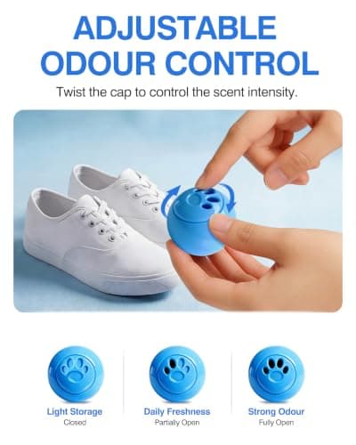 Shoe Deodorizer Balls, 10 Pack Odour Eliminator for Shoes, Trainers, Boots, Gym Bags and Lockers(Linen Fresh) — view 3