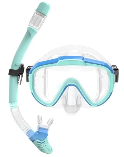 Lealinga Snorkel Set Adult Kid Panoramic View Snorkel Mask with Travel Bag