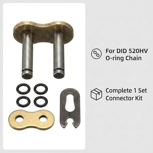 520HV Gold O Connector Link for DID - Ring Motorcycle Chain Master Link Connector Kit – 1 Set – High-Strength Steel Split Clip Chain Lock Joint – Motorcycle Engine Chain Repair and Maintenance — view 4