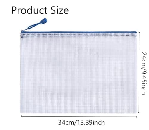 5Pcs A4 Plastic Wallets File Folders Zip Lock Bags Document Wallet File Zipper Bags for Office Home School Supplies (A4-5Pcs) — view 2