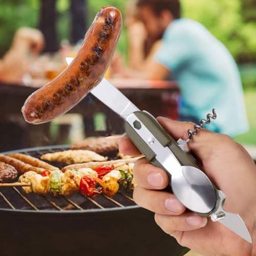Multifunctional Folding Travel Harness, 5 in 1 Multitool Outdoor Tableware — view 5