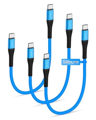 Short USB C Cable 15cm, Silicone 60W Fast Charging Type-C Charger Cable