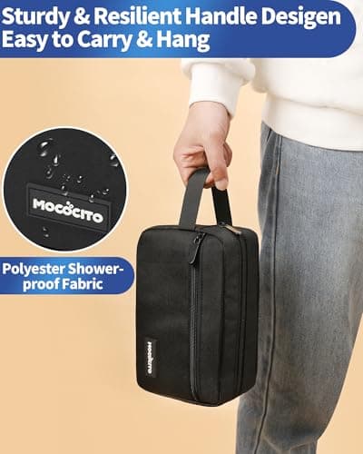 Toiletry Bag Men Travel Toiletry Bag Hanging Toiletries Bag Small Wash Bag Toiletries Cosmetic Organizer Bag Gym Shaving Shower Bathroom Bag — view 4