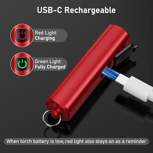 Blukar Mini Torch Rechargeable, EDC Keychain Small Flashlight with 3 Modes — view 6