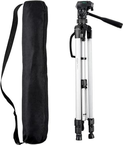 Amazon Basics 152cm/60inch Camera Tripod, Lightweight, with Bag, Adjustable Height, for DSLR Cameras, Black
