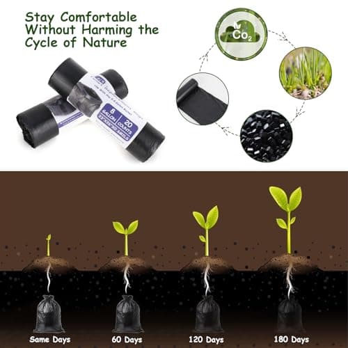 CTDMJ Camping Toilet Bags, 100 PCS (5 Roll) Thickened Compostable 30L 8 Gallon Portable Toilet Biodegradable Bin Bags for Camping, Hiking, Travel, Kitchen, Home — view 3