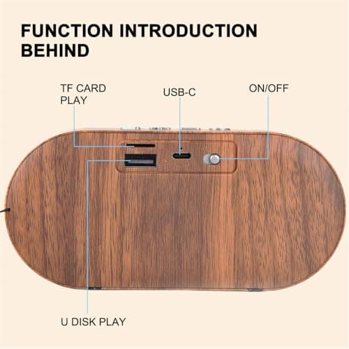 ZZOSRDR Bluetooth Speaker, Portable Wireless Speakers Bluetooth 5.3 Speaker with 3D Stereo HiFi Bass, 1200mAh Battery, 15 Hour Playtime, Support Bluetooth/U-Disk/TF Card — view 2