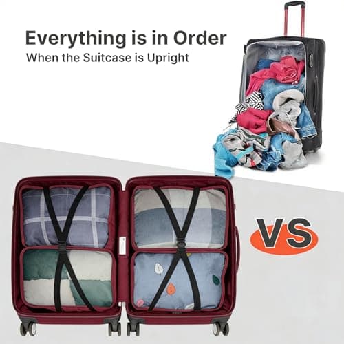 Small Packing Cubes 6 PCS, 30x20x12CM Same Size Suitcase Organiser Bags, Mesh Packing Cubes for Suitcases Small Set Only (Weinrot, 6 x S) — view 2