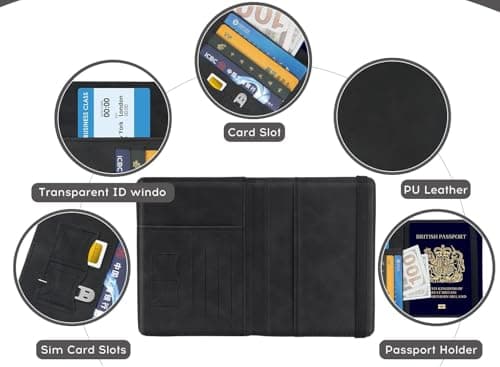 1X Sky Blue RFID Passport Holder Cover & Travel Wallet, RFID Blocking Organiser for Tickets, Cash & Cards ,Credit Cards Holder, Airport Essentials Passport Case for Men & Women, Travel Accessories — view 6