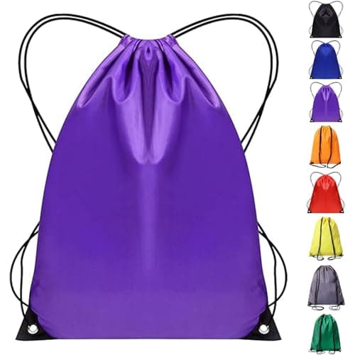WESTWOOD FOX Drawstring Gym Bag String Bags Gym Sack Backpack PE Bags for Women Men Trainer Swimming Bag Travel Beach School Holidays Suitable for Sports,kids,Boys,Girls (Purple)