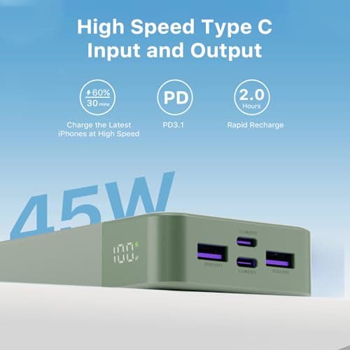 JUOVI Power Bank 45W 20000mAh Portable Charger — view 4