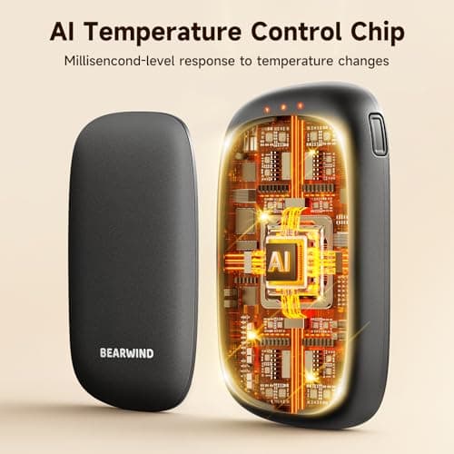 Bearwind Electric Hand Warmers Rechargeable, 2 Pack Magnetic Design, Black — view 2
