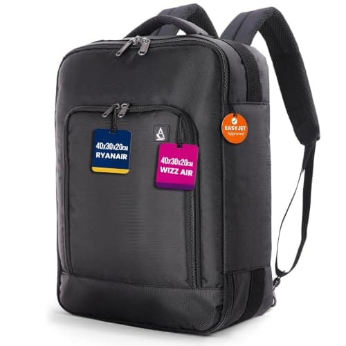 Aerolite 40x30x20 Ryanair Wizz Air Under Seat Backpack Rucksack Bag Black