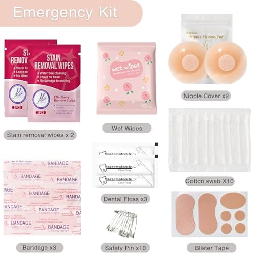 Bridal Wedding Emergency Kit with 30+ Essentials and Makeup Bag for Bride — view 6