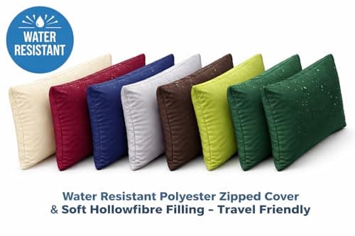 Small Travel & Camping Pillow Lightweight Compact Packaway Cushion Removable Washable Polyester Cover Soft Hollowfiber Sleeping Bag Pillow for Camping, Flights & Travel 38cm x 28cm (Cream) — view 2